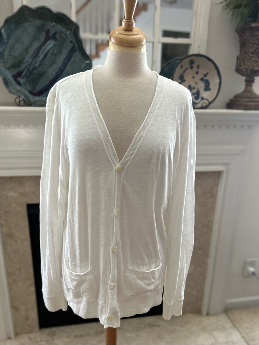 Polo by Ralph Lauren White Cotton Buttery Soft Cardigan